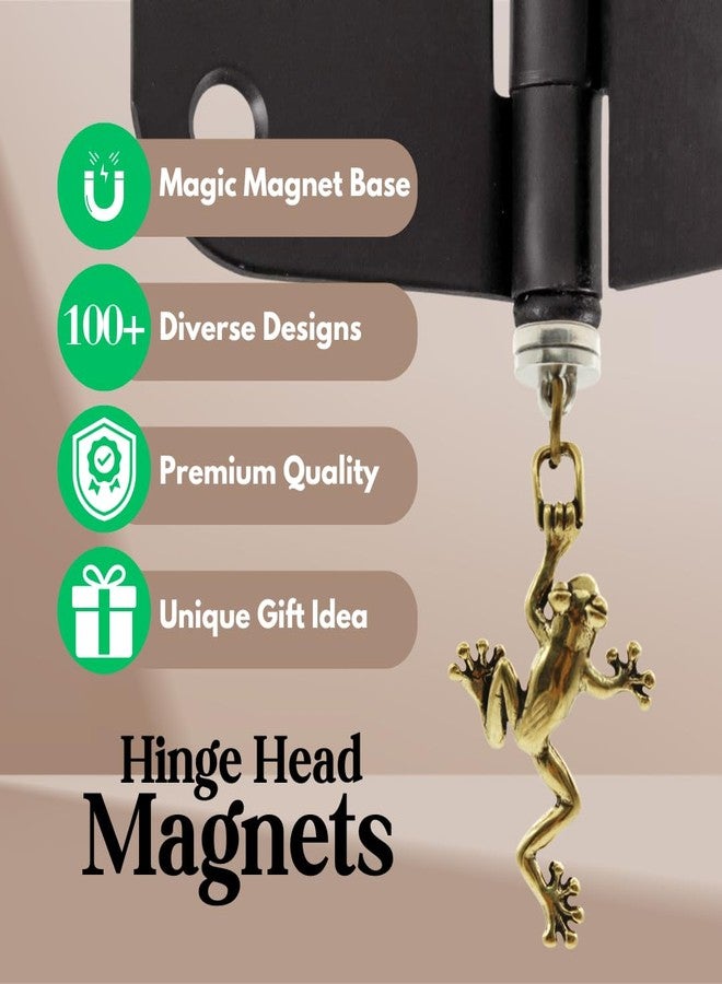 Wallertree Brass Frog Hinge Head Home Decoration - Magnetic Hinge Dropper Hanging Frog - Door Hinge Heads Figurine Set of 3 - Image 3